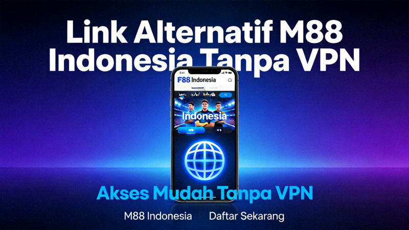 Tutorial visual cara mengakses M88 Indonesia tanpa menggunakan VPN melalui link alternatif